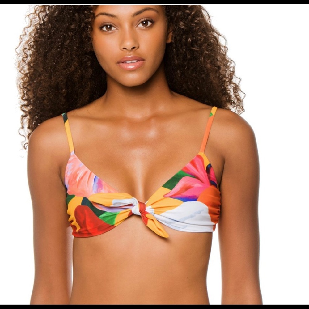 Mara Hoffman Carla Plumeria print bikini top